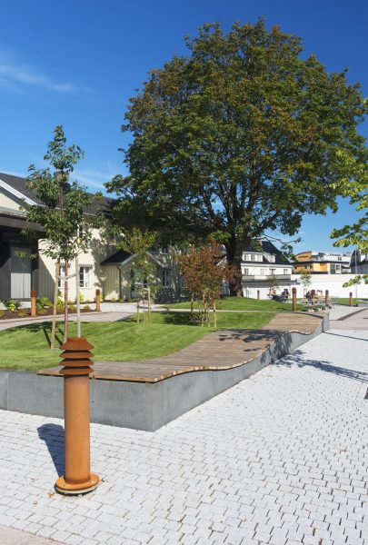 Bilde fra Landskaperiets prosjekt Rådhusparken i Årnes – trekanten