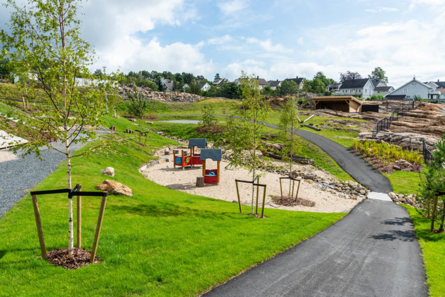 Bilde fra Landskaperiets prosjekt Sangereidåsen barnehage, Lillesand